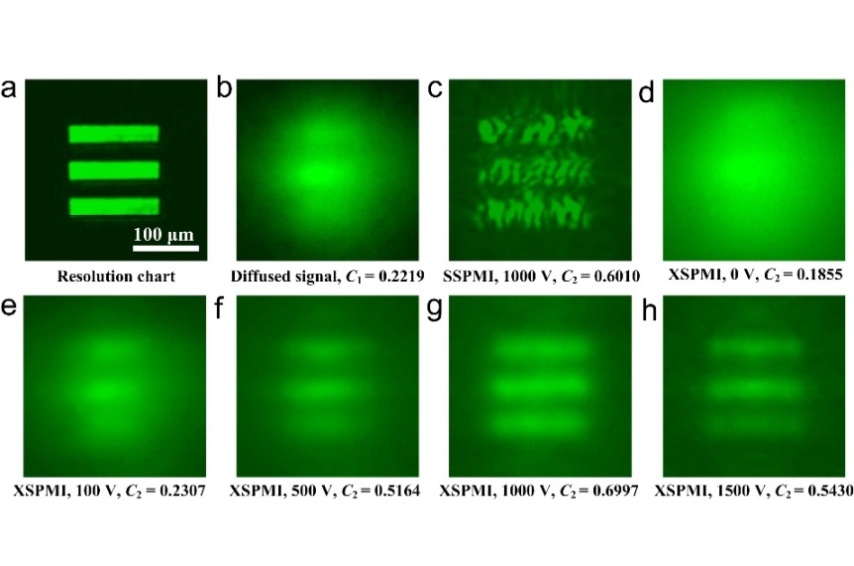a scattered image via spatial cross-phase modulation instability
